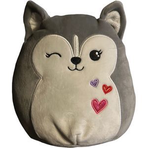 SQUISHMALLOWS 8” HEIDI HUSKY Grey Hearts Valentine Plush Kelly Toy Stuffed